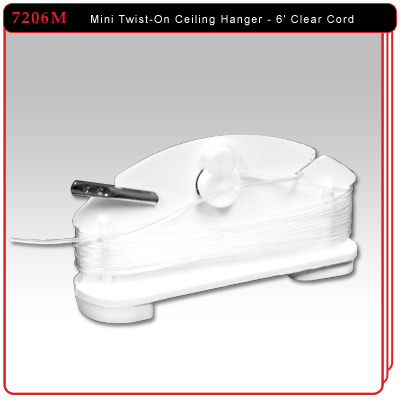 Mini Twist-On Ceiling Hanger - 6' Monofilament Cord