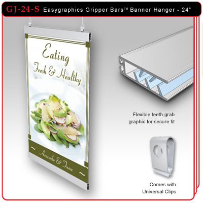 24" Easygraphics Gripper Bars Banner Hanger