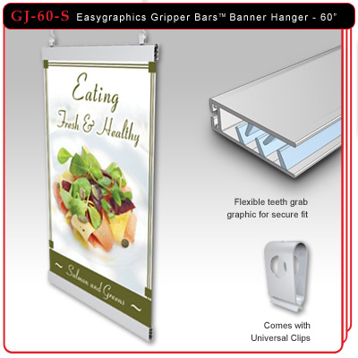 60" Easygraphics Gripper Bars Banner Hanger
