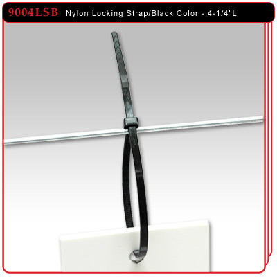 Black Color - 4-1/4"L Nylon Locking Strap