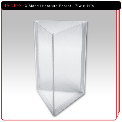 3-Sided Literature Pocket - 7"w x 11"h
