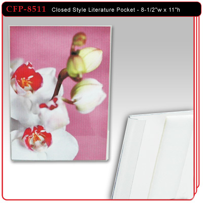 Closed Style Literature Pocket - 8-1/2"w x 11"h
