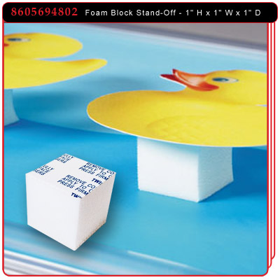 Foam Block Stand-Off Cube - White