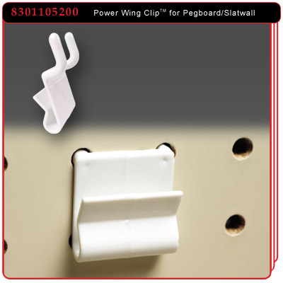 Power Wing Clip for Pegboard/Slatwall