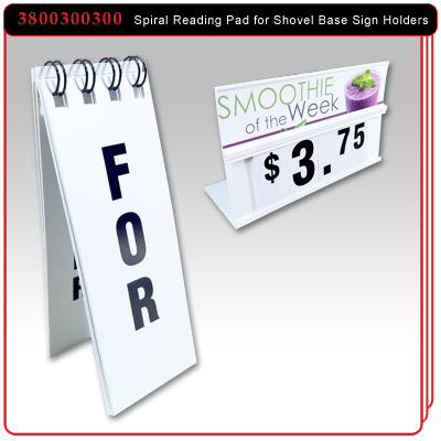 Spiral Reading Pad for Shovel Base Sign Holders