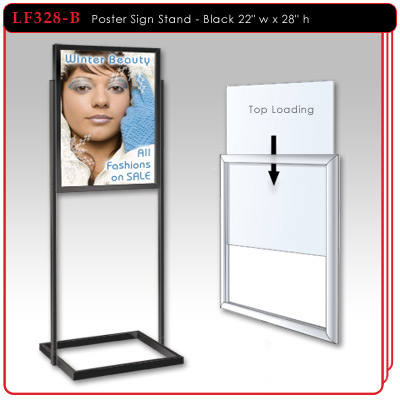 Poster Sign Stand with rectangular uprights