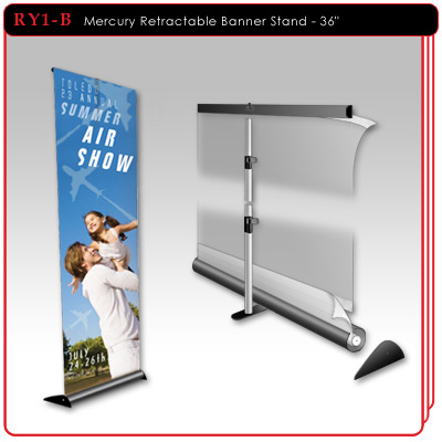 36 inch - Mercury Retractable Banner Stand