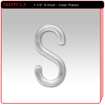 Plastic "S" Hook - 1-1/2" Clear Plastic