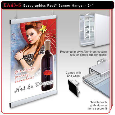 24" Easygraphics Grippers - Rectangular Banner Hanger