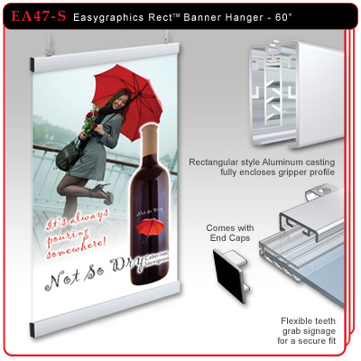 60" Easygraphics Grippers - Rectangular Banner Hanger