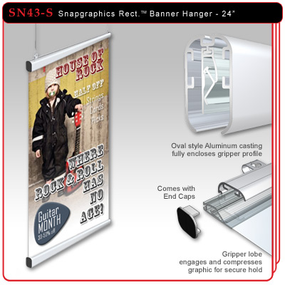 24" Snapgraphics Grippers - Rectangular Banner Hanger