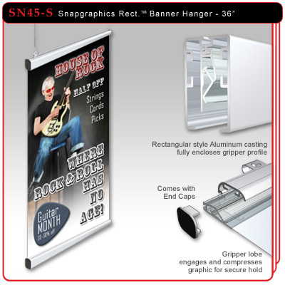 36" Snapgraphics Grippers - Rectangular Banner Hanger