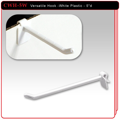 5" Versatile Hook -White Plastic