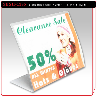 Slant-Back Sign Holder - 11"w x 8-1/2"h