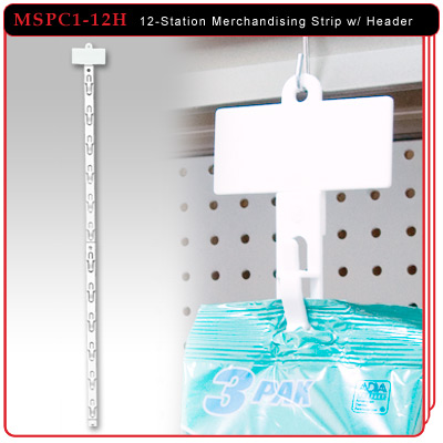 12-Station Plastic Merchandising Strip with Header