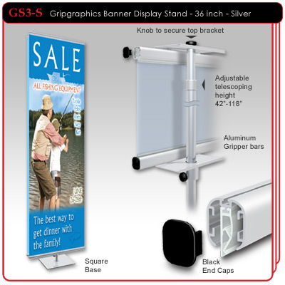 36" Gripgraphics Banner Display Stand