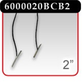2" Black Cotton Cord, 2 Ends Barbed -#6000020BCB2