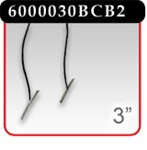 3" Black Cotton Cord, 2 Ends Barbed -#6000030BCB2