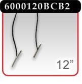 12" Black Cotton Cord, 2 Ends Barbed -#6000120BCB2