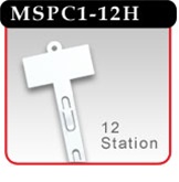 12-Station Plastic Merchandising Strip with Header-#MSPC1-12H