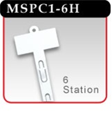 6-Station Plastic Merchandising Strip with Header 15"L-MSPC1-6H