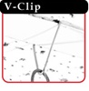 Wire V-Clip for hanging displays